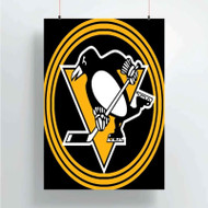 Onyourcases Pittsburgh Penguins NHL Custom Poster Silk Poster Wall Decor Home Decoration Wall Art Satin Silky Decorative Wallpaper Personalized Wall Hanging 20x14 Inch 24x35 Inch Poster