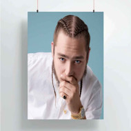 Onyourcases Post Malone Art Custom Poster Silk Poster Wall Decor Home Decoration Wall Art Satin Silky Decorative Wallpaper Personalized Wall Hanging 20x14 Inch 24x35 Inch Poster