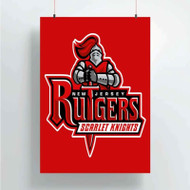 Onyourcases Rutgers Scarlet Knights Custom Poster Silk Poster Wall Decor Home Decoration Wall Art Satin Silky Decorative Wallpaper Personalized Wall Hanging 20x14 Inch 24x35 Inch Poster