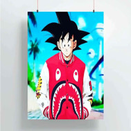 Onyourcases Son Goku Bape Custom Poster Silk Poster Wall Decor Home Decoration Wall Art Satin Silky Decorative Wallpaper Personalized Wall Hanging 20x14 Inch 24x35 Inch Poster
