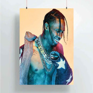 Onyourcases Travis Scott Custom Poster Silk Poster Wall Decor Home Decoration Wall Art Satin Silky Decorative Wallpaper Personalized Wall Hanging 20x14 Inch 24x35 Inch Poster