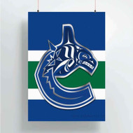Onyourcases Vancouver Canucks NHL Art Custom Poster Silk Poster Wall Decor Home Decoration Wall Art Satin Silky Decorative Wallpaper Personalized Wall Hanging 20x14 Inch 24x35 Inch Poster