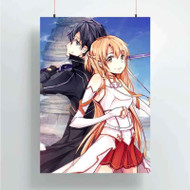 Onyourcases Asuna Kirito Sword Art Online Custom Poster New Silk Poster Wall Decor Home Decoration Wall Art Satin Silky Decorative Wallpaper Personalized Wall Hanging 20x14 Inch 24x35 Inch Poster