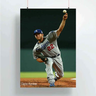 Onyourcases Clayton Kershaw Custom Poster New Silk Poster Wall Decor Home Decoration Wall Art Satin Silky Decorative Wallpaper Personalized Wall Hanging 20x14 Inch 24x35 Inch Poster
