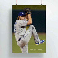 Onyourcases Clayton Kershaw MLB Custom Poster New Silk Poster Wall Decor Home Decoration Wall Art Satin Silky Decorative Wallpaper Personalized Wall Hanging 20x14 Inch 24x35 Inch Poster