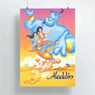 Onyourcases Disney Aladdin Jasmine and Genie Custom Poster New Silk Poster Wall Decor Home Decoration Wall Art Satin Silky Decorative Wallpaper Personalized Wall Hanging 20x14 Inch 24x35 Inch Poster