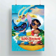Onyourcases Disney Lilo and Stitch in The Beach Custom Poster New Silk Poster Wall Decor Home Decoration Wall Art Satin Silky Decorative Wallpaper Personalized Wall Hanging 20x14 Inch 24x35 Inch Poster
