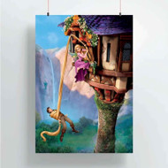 Onyourcases Disney Tangled Rapunzel and Flynn Art Custom Poster New Silk Poster Wall Decor Home Decoration Wall Art Satin Silky Decorative Wallpaper Personalized Wall Hanging 20x14 Inch 24x35 Inch Poster