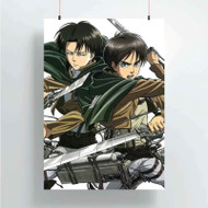 Onyourcases Eren and Mikasa Attack on Titan Shingeki no Kyojin Custom Poster New Silk Poster Wall Decor Home Decoration Wall Art Satin Silky Decorative Wallpaper Personalized Wall Hanging 20x14 Inch 24x35 Inch Poster