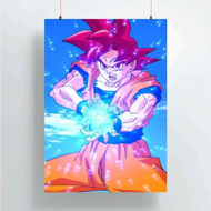 Onyourcases Goku Super Saiyan God Red Dragon Ball Custom Poster New Silk Poster Wall Decor Home Decoration Wall Art Satin Silky Decorative Wallpaper Personalized Wall Hanging 20x14 Inch 24x35 Inch Poster