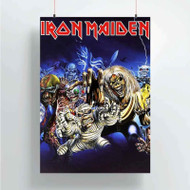 Onyourcases Iron Maiden Custom Poster New Silk Poster Wall Decor Home Decoration Wall Art Satin Silky Decorative Wallpaper Personalized Wall Hanging 20x14 Inch 24x35 Inch Poster