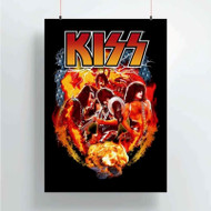 Onyourcases Kiss Band Custom Poster New Silk Poster Wall Decor Home Decoration Wall Art Satin Silky Decorative Wallpaper Personalized Wall Hanging 20x14 Inch 24x35 Inch Poster