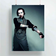 Onyourcases Marilyn Manson Custom Poster New Silk Poster Wall Decor Home Decoration Wall Art Satin Silky Decorative Wallpaper Personalized Wall Hanging 20x14 Inch 24x35 Inch Poster