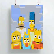Onyourcases Minecraft Simpson Custom Poster New Silk Poster Wall Decor Home Decoration Wall Art Satin Silky Decorative Wallpaper Personalized Wall Hanging 20x14 Inch 24x35 Inch Poster