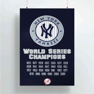 Onyourcases New York Yankees World Series Championship MLB Custom Poster New Silk Poster Wall Decor Home Decoration Wall Art Satin Silky Decorative Wallpaper Personalized Wall Hanging 20x14 Inch 24x35 Inch Poster