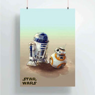 Onyourcases R2 D2 and BB8 Star Wars The Force Awakens Custom Poster New Silk Poster Wall Decor Home Decoration Wall Art Satin Silky Decorative Wallpaper Personalized Wall Hanging 20x14 Inch 24x35 Inch Poster