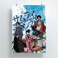 Onyourcases Samurai Champloo Blue Custom Poster New Silk Poster Wall Decor Home Decoration Wall Art Satin Silky Decorative Wallpaper Personalized Wall Hanging 20x14 Inch 24x35 Inch Poster