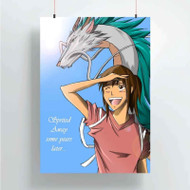 Onyourcases Spirited Away Haku and Chihiro the Dragon Custom Poster New Silk Poster Wall Decor Home Decoration Wall Art Satin Silky Decorative Wallpaper Personalized Wall Hanging 20x14 Inch 24x35 Inch Poster