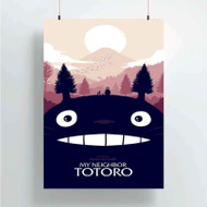 Onyourcases Studio Ghibli My Neighbor Totoro Sunset Custom Poster New Silk Poster Wall Decor Home Decoration Wall Art Satin Silky Decorative Wallpaper Personalized Wall Hanging 20x14 Inch 24x35 Inch Poster