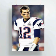Onyourcases Tom Brady New England Patriots NFL Custom Poster New Silk Poster Wall Decor Home Decoration Wall Art Satin Silky Decorative Wallpaper Personalized Wall Hanging 20x14 Inch 24x35 Inch Poster