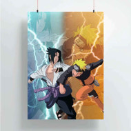 Onyourcases Uchiha Sasuke vs Naruto Shippuden Custom Poster New Silk Poster Wall Decor Home Decoration Wall Art Satin Silky Decorative Wallpaper Personalized Wall Hanging 20x14 Inch 24x35 Inch Poster