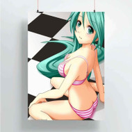 Onyourcases Vocaloid Sexy Hatsune Miku Custom Poster New Silk Poster Wall Decor Home Decoration Wall Art Satin Silky Decorative Wallpaper Personalized Wall Hanging 20x14 Inch 24x35 Inch Poster