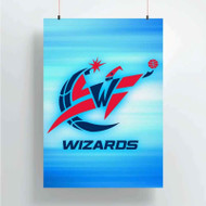 Onyourcases Washington Wizards Blue Custom Poster New Silk Poster Wall Decor Home Decoration Wall Art Satin Silky Decorative Wallpaper Personalized Wall Hanging 20x14 Inch 24x35 Inch Poster