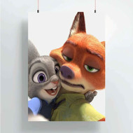Onyourcases Zootopia Nick Wilde and Judy Hopps Custom Poster New Silk Poster Wall Decor Home Decoration Wall Art Satin Silky Decorative Wallpaper Personalized Wall Hanging 20x14 Inch 24x35 Inch Poster