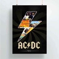 Onyourcases ACDC Print Custom Poster Art Silk Poster Wall Decor Home Decoration Wall Art Satin Silky Decorative Wallpaper Personalized Wall Hanging 20x14 Inch 24x35 Inch Poster