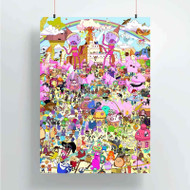 Onyourcases Adventure Time Characters Collage Custom Poster Art Silk Poster Wall Decor Home Decoration Wall Art Satin Silky Decorative Wallpaper Personalized Wall Hanging 20x14 Inch 24x35 Inch Poster