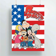 Onyourcases American Dad Custom Poster Art Silk Poster Wall Decor Home Decoration Wall Art Satin Silky Decorative Wallpaper Personalized Wall Hanging 20x14 Inch 24x35 Inch Poster