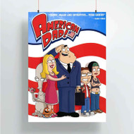 Onyourcases American Dad Flag Custom Poster Art Silk Poster Wall Decor Home Decoration Wall Art Satin Silky Decorative Wallpaper Personalized Wall Hanging 20x14 Inch 24x35 Inch Poster