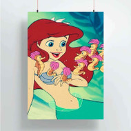Onyourcases Ariel The Little Mermaid Disney Custom Poster Art Silk Poster Wall Decor Home Decoration Wall Art Satin Silky Decorative Wallpaper Personalized Wall Hanging 20x14 Inch 24x35 Inch Poster