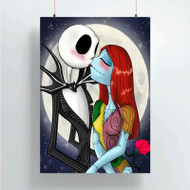 Onyourcases Jack Skellington and Sally The Nightmare Before Christmas Custom Poster Art Silk Poster Wall Decor Home Decoration Wall Art Satin Silky Decorative Wallpaper Personalized Wall Hanging 20x14 Inch 24x35 Inch Poster