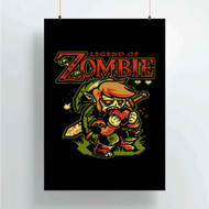 Onyourcases Link The Legend of Zelda Zombie Custom Poster Art Silk Poster Wall Decor Home Decoration Wall Art Satin Silky Decorative Wallpaper Personalized Wall Hanging 20x14 Inch 24x35 Inch Poster