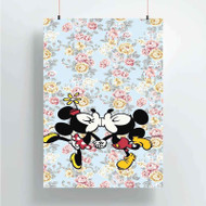 Onyourcases Mickey Mouse and Minnie Mouse Kiss Custom Poster Art Silk Poster Wall Decor Home Decoration Wall Art Satin Silky Decorative Wallpaper Personalized Wall Hanging 20x14 Inch 24x35 Inch Poster