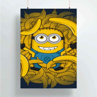 Onyourcases Minions Banana Custom Poster Art Silk Poster Wall Decor Home Decoration Wall Art Satin Silky Decorative Wallpaper Personalized Wall Hanging 20x14 Inch 24x35 Inch Poster