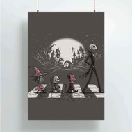 Onyourcases Nightmare Before Christmas Abbey Road Custom Poster Art Silk Poster Wall Decor Home Decoration Wall Art Satin Silky Decorative Wallpaper Personalized Wall Hanging 20x14 Inch 24x35 Inch Poster