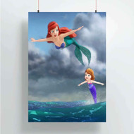 Onyourcases Sofia The First and Ariel The Little Mermaid Disney Fly Custom Poster Art Silk Poster Wall Decor Home Decoration Wall Art Satin Silky Decorative Wallpaper Personalized Wall Hanging 20x14 Inch 24x35 Inch Poster