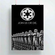 Onyourcases Stormtrooper Join Us Or Die Star Wars Custom Poster Art Silk Poster Wall Decor Home Decoration Wall Art Satin Silky Decorative Wallpaper Personalized Wall Hanging 20x14 Inch 24x35 Inch Poster