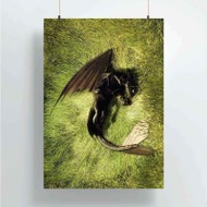 Onyourcases Toothless How To Train Your Dragon Custom Poster Art Silk Poster Wall Decor Home Decoration Wall Art Satin Silky Decorative Wallpaper Personalized Wall Hanging 20x14 Inch 24x35 Inch Poster