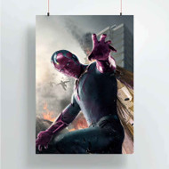 Onyourcases Vision Marvel Custom Poster Art Silk Poster Wall Decor Home Decoration Wall Art Satin Silky Decorative Wallpaper Personalized Wall Hanging 20x14 Inch 24x35 Inch Poster