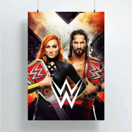 Onyourcases Becky Lynch Seth Rollins WWE Custom Poster Awesome Silk Poster Wall Decor Home Decoration Wall Art Satin Silky Decorative Wallpaper Personalized Wall Hanging 20x14 Inch 24x35 Inch Poster