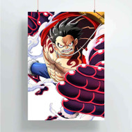 Onyourcases Luffy One Piece Angry Custom Poster Awesome Silk Poster Wall Decor Home Decoration Wall Art Satin Silky Decorative Wallpaper Personalized Wall Hanging 20x14 Inch 24x35 Inch Poster