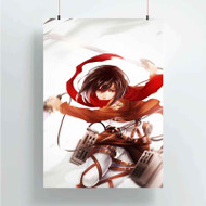 Onyourcases Shingeki No Kyojin Mikasa Ackerman Custom Poster Awesome Silk Poster Wall Decor Home Decoration Wall Art Satin Silky Decorative Wallpaper Personalized Wall Hanging 20x14 Inch 24x35 Inch Poster