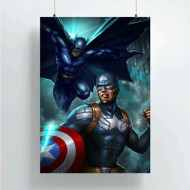 Onyourcases Batman vs Captain America Custom Poster Best Silk Poster Wall Decor Home Decoration Wall Art Satin Silky Decorative Wallpaper Personalized Wall Hanging 20x14 Inch 24x35 Inch Poster