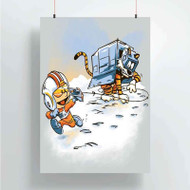 Onyourcases Calvin and Hobbes Star Wars Custom Poster Best Silk Poster Wall Decor Home Decoration Wall Art Satin Silky Decorative Wallpaper Personalized Wall Hanging 20x14 Inch 24x35 Inch Poster