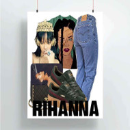 Onyourcases Consideration Rihanna Custom Poster Best Silk Poster Wall Decor Home Decoration Wall Art Satin Silky Decorative Wallpaper Personalized Wall Hanging 20x14 Inch 24x35 Inch Poster