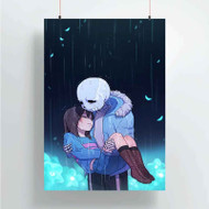 Onyourcases Frisk and Sans Undertale Custom Poster Best Silk Poster Wall Decor Home Decoration Wall Art Satin Silky Decorative Wallpaper Personalized Wall Hanging 20x14 Inch 24x35 Inch Poster