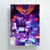 Onyourcases Gengar Pokemon Custom Poster Best Silk Poster Wall Decor Home Decoration Wall Art Satin Silky Decorative Wallpaper Personalized Wall Hanging 20x14 Inch 24x35 Inch Poster